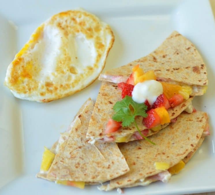 Fresh and Fruity Breakfast Quesadillas Recipe. Delicious quesadillas for breakfast!